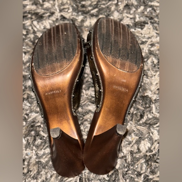 Xappeal Metallic Gold Mules with Button Detail - Picture 5 of 12